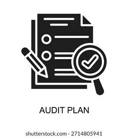 Ilustração de vetor de glifos do ícone Plano de Auditoria
