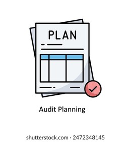 Audit Planning vector filled outline icon style illustration. Symbol on White background EPS 10 File