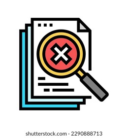 audit refuse color icon vector. audit refuse sign. isolated symbol illustration