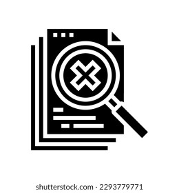 audit refuse glyph icon vector. audit refuse sign. isolated symbol illustration