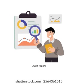 Audit Report concept vector illustration. Data Analytics isolated On white Background.    