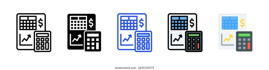 Colección De Iconos De Informe De Auditoría Con Varios Estilos