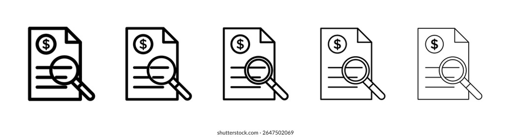 Audit report icon graphic set. trendy stroke line style