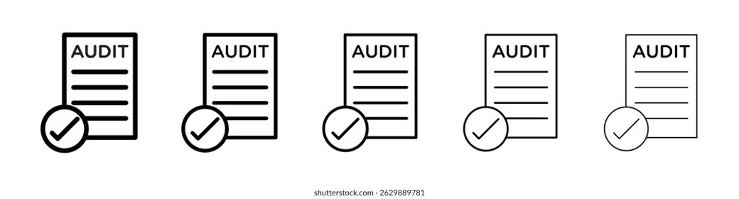Audit report icon Simple thin line flat symbol