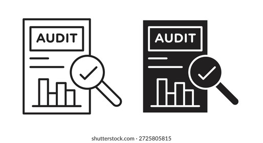 Audit report icon symbol. Vector EPS 10. line and glyph icon