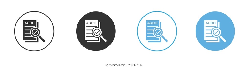 Audit report icon Vector Graphic set