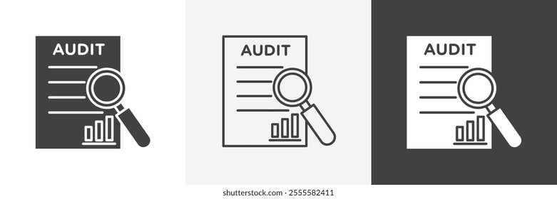 Audit report icon vector set for ui designs