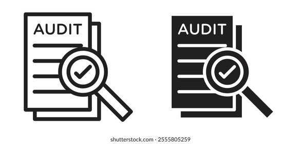 Audit report liner icon vector set.