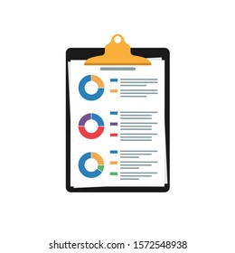 Audit research vector icon, financial report data analysis, accounting analytics concept with charts and diagrams .Vector clipboard template .Vector stock illustration isolated on white background.