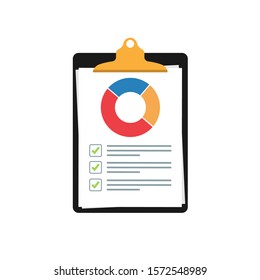 Audit research vector icon, financial report data analysis, accounting analytics concept with charts and diagrams .Vector clipboard template .Vector stock illustration isolated on white background.