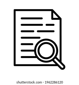 Audit, search, document, text icon vector image. Can also be used for customer support. Suitable for use on web apps, mobile apps and print media.