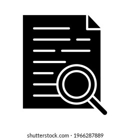 Audit, search, document, text icon vector image. Can also be used for customer support. Suitable for use on web apps, mobile apps and print media.