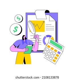 Audit service abstract concept vector illustration. Accounting firm, financial management service, internal audit, consulting company, business examination, administration abstract metaphor.