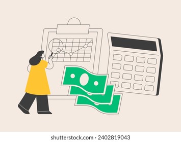 Audit service abstract concept vector illustration. Accounting firm, financial management service, internal audit, consulting company, business examination, administration abstract metaphor.