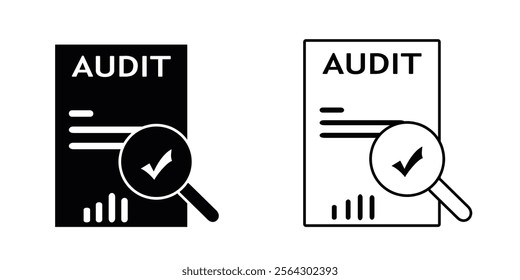 Audit set icon isolated on white background. Vector illustration.