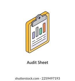 Audit Sheet Vector Isometric Filled Outline icon for your digital or print projects.