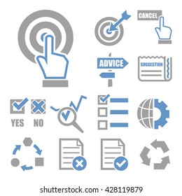 audit survey icon set