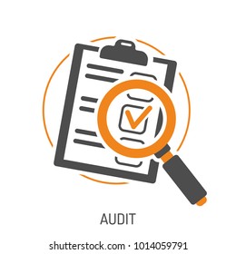 Audit and Test Flat Icon Set for Flyer, Poster, Web Site Like Test and Magnifying glass. Isolated vector illustration