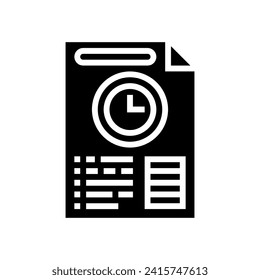 vector de icono de glifo de administración de tiempo de auditoría. signo de administración de tiempo de auditoría. ilustración de símbolo aislado