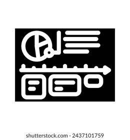 audit time management glyph icon vector. audit time management sign. isolated symbol illustration