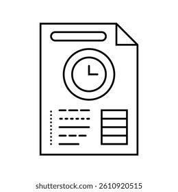 audit time management line icon vector. audit time management sign. isolated contour symbol black illustration