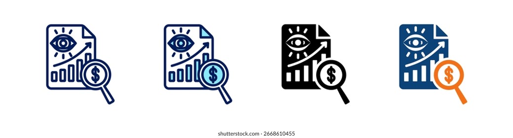Audit Trail All In One Icon Multi Styles Vektor Set