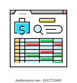 audit trail color icon vector. audit trail sign. isolated symbol illustration