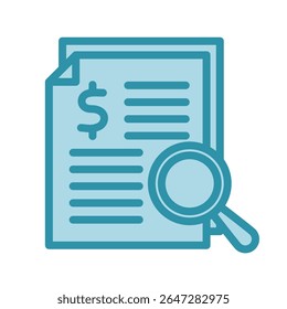 Audit Trail dual tone blue color, mini illustration icon. use for modern concept, print, UI, UX kit, web and app development. Vector related to risk management, business, finance.