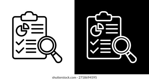 Audit Trail Icon Of Line Black And White Style