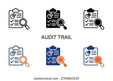 Audit Trail Icon Multi Style Vector Illustration