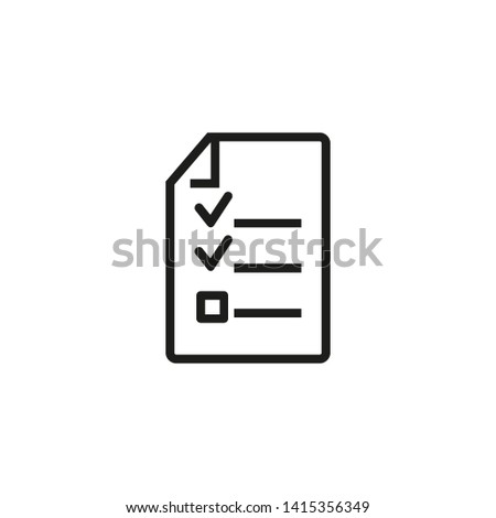 Audit trail line icon. File, document, checkmarks. Information concept. Can be used for topics like data, agenda, inspection