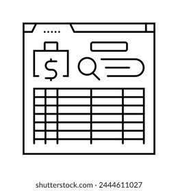 Vector de línea de pista de auditoría. signo de pista de auditoría. símbolo de contorno aislado ilustración negra