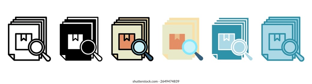 Audit Trail multi style, mini illustration icon set. Vector for modern concept, print, UI, UX kit, web and app development. Related to product offering, marketing, business.