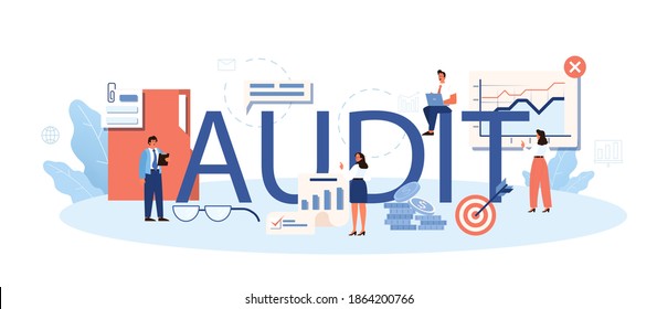 Audit Typographic Header Concept Business Operation Stock Vector ...