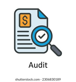 Audit vector Fill outline Icon Design illustration. Taxes Symbol on White background EPS 10 File