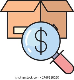audit vector flat color icon 