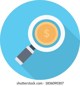 audit vector flat color icon