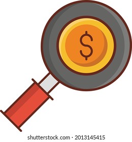 audit vector flat color icon