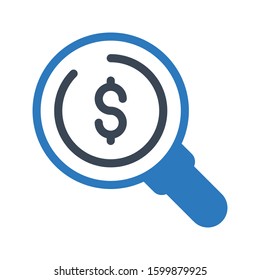 audit vector glyph color icon 