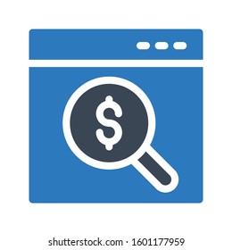 audit vector glyph color icon 