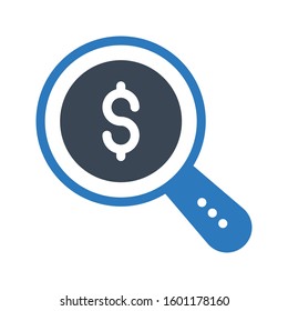 audit vector glyph color icon 
