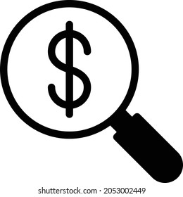 icono plano de glifo vector de auditoría