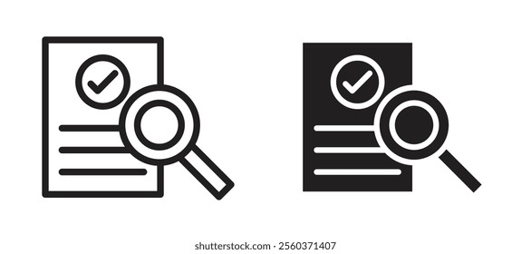 Audit vector icon set in black color.