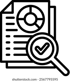 Audit Vector Lineal Icon On White Background.