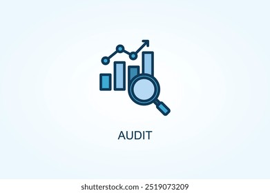 Ilustração de símbolo de sinal de logotipo ou vetor de auditoria