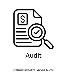 Audit vector  outline Icon Design illustration. Taxes Symbol on White background EPS 10 File
