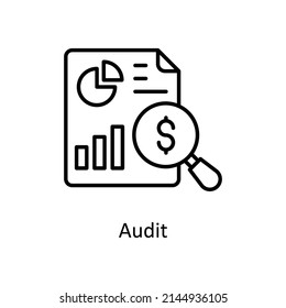 Audit vector outline icon for web isolated on white background EPS 10 file