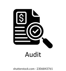 Audit vector  solid Icon Design illustration. Taxes Symbol on White background EPS 10 File