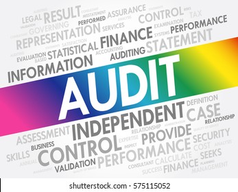 AUDIT word cloud collage, business concept background