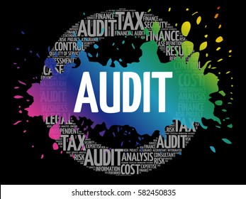 AUDIT word cloud collage, business concept background